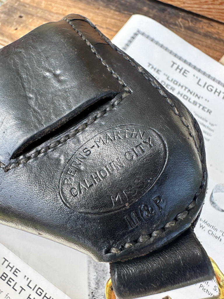 Vintage Berns Martin Black Leather Holster For S&W M&P 2" K Frame Model 10