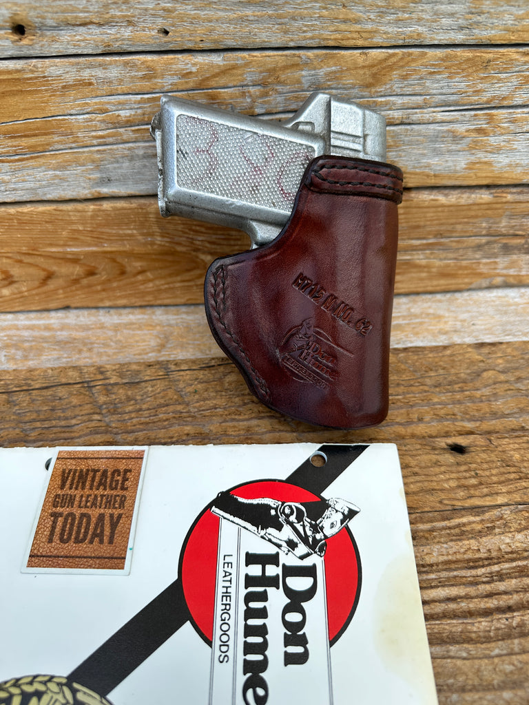 Vintage Don Hume H715 C Brown Leather Open Top IWB Holster For AMT Backup .380