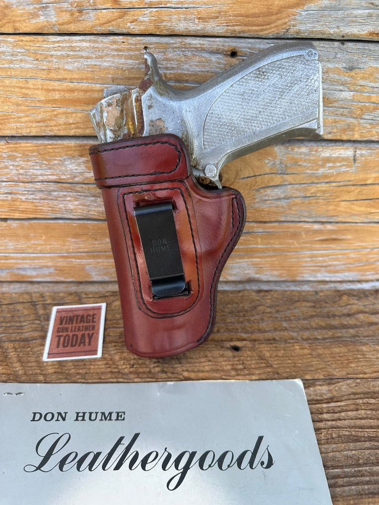Vintage Don Hume H715 OT Brown Leather Open Top IWB Holster For S&W 5926