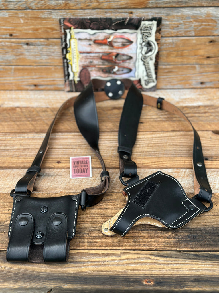 El Paso Saddlery Black Leather Shoulder Holster Rig For Glock 42 43 G42 G43