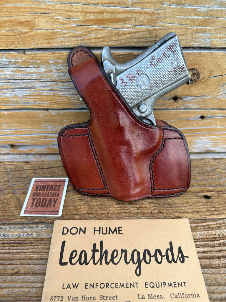 Vintage Don Hume Brown Leather H721 OWB Holster For Colt Mustang .380 LEFT