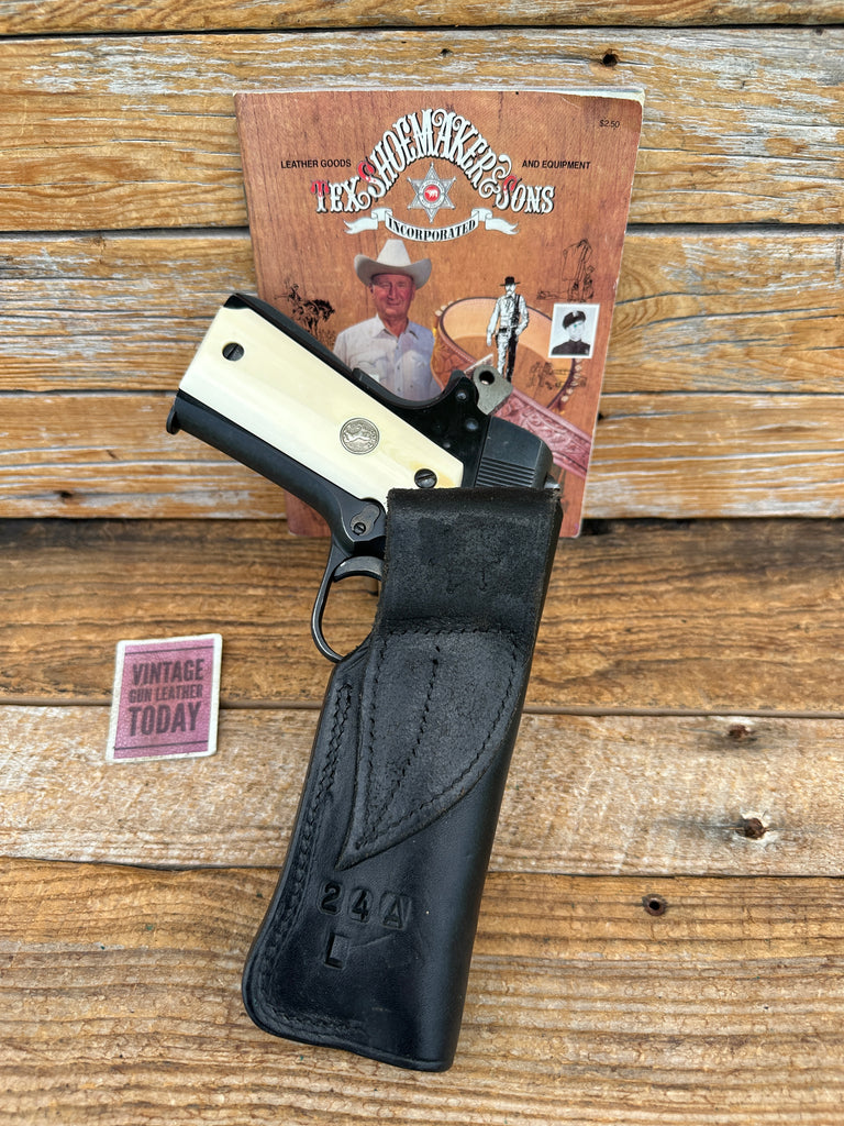 Tex Shoemaker 24A Black Leather OWB Holster For Colt 45 1911 Government
