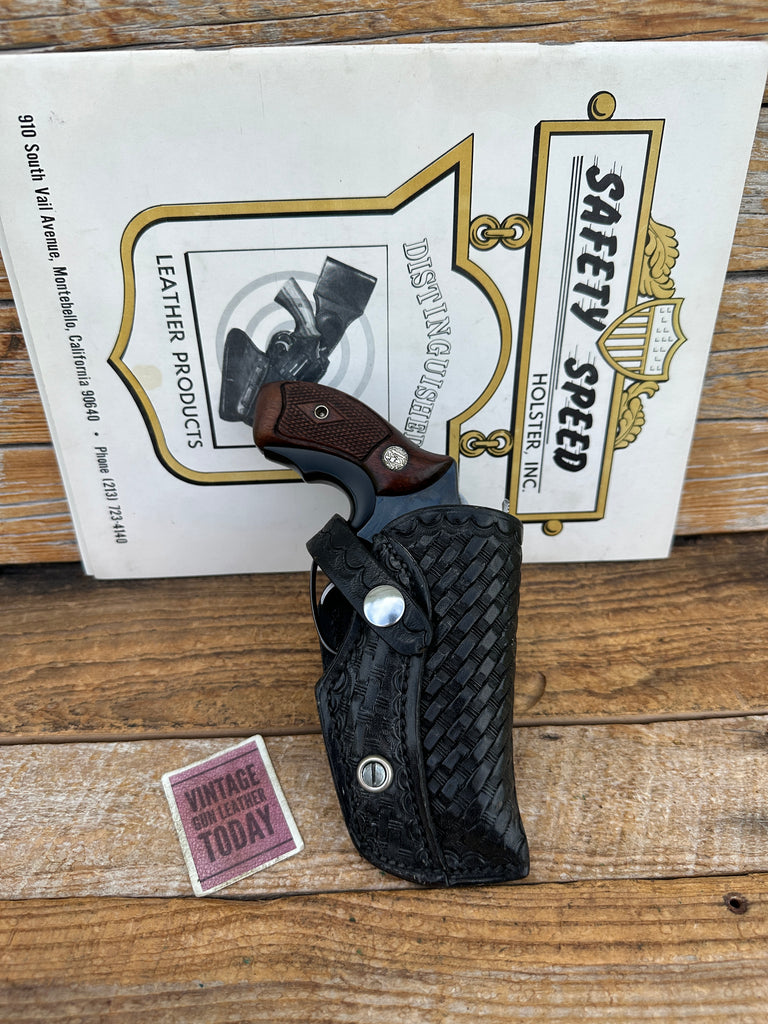 Vintage Safety Speed Black Basketweave Cross Draw Holster For 2" Model 36 S&W