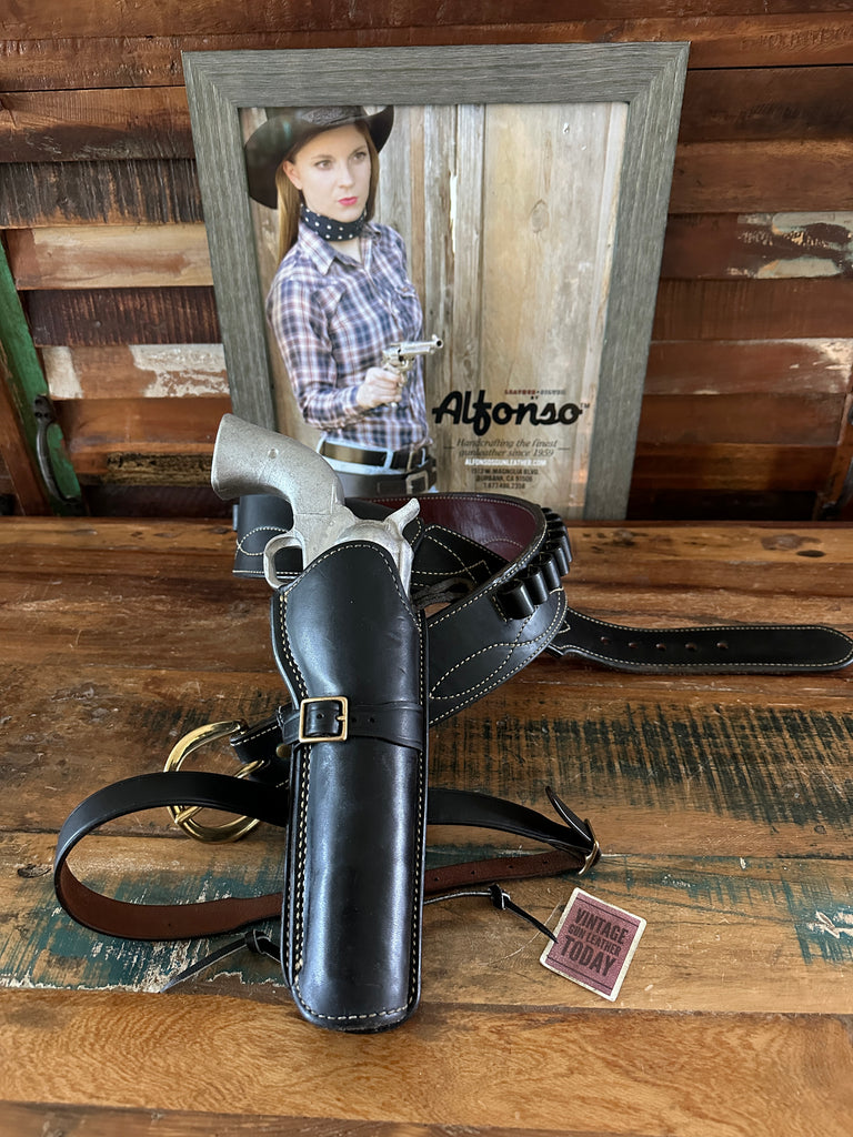 Alfonsos Leather Western Fast Draw Gun Belt Holster 45 LC For Colt SA Revolver