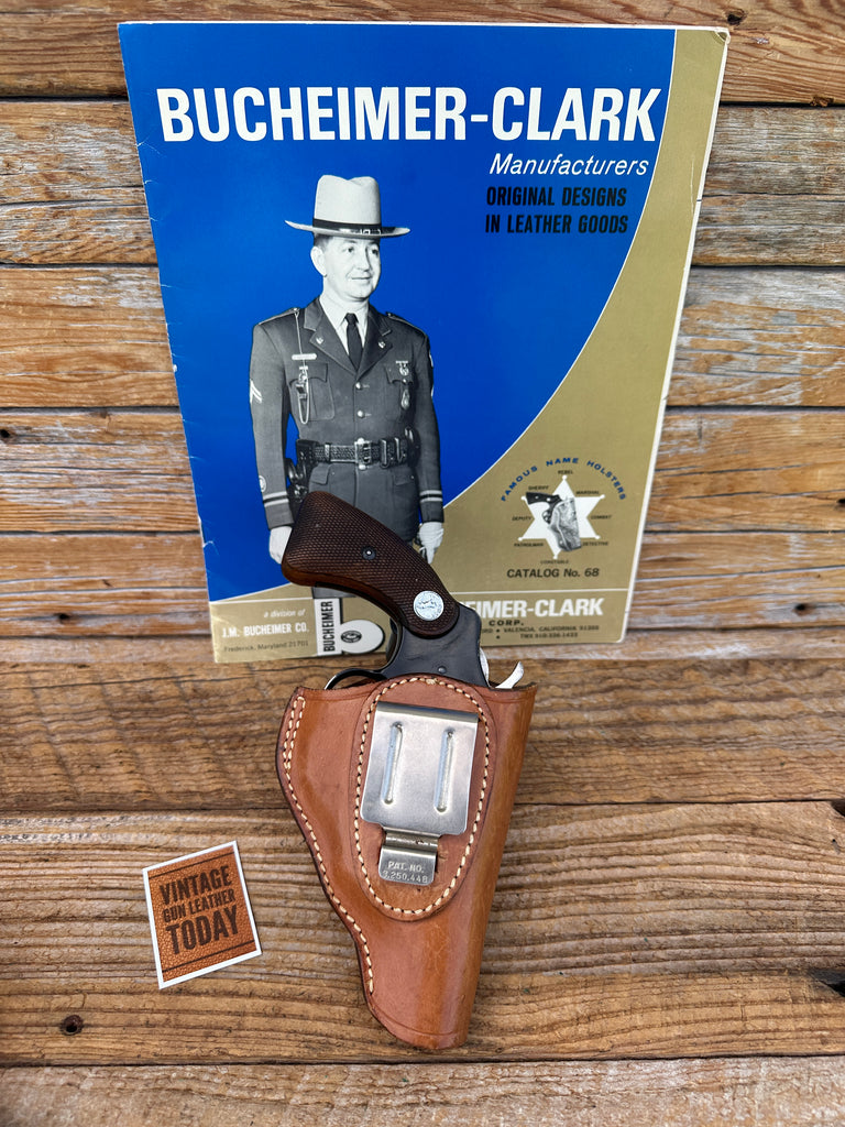 Vintage Bucheimer 14C 42 Brown Leather IWB Holster For Detective Agent Cobra 2"