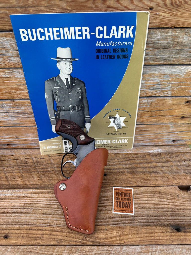 Vintage Bucheimer Hank Sloan Brown Leather OWB Holster For 2" S&W 36 Chiefs
