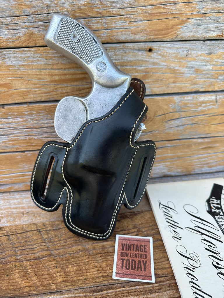 Alfonso's Plain Black Leather Suede Lined Holster for S&W K Frame 2.5" Revolver