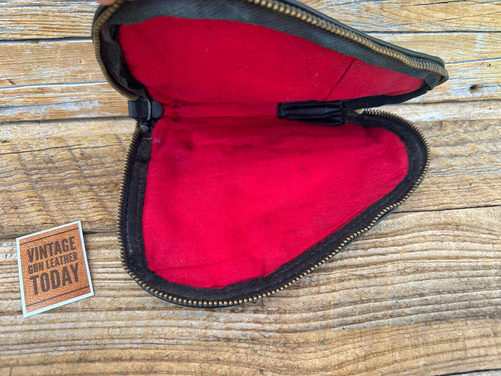 Vintage Original Browning BDA Blue Gun Rug Case Brass Zipper Red Interior