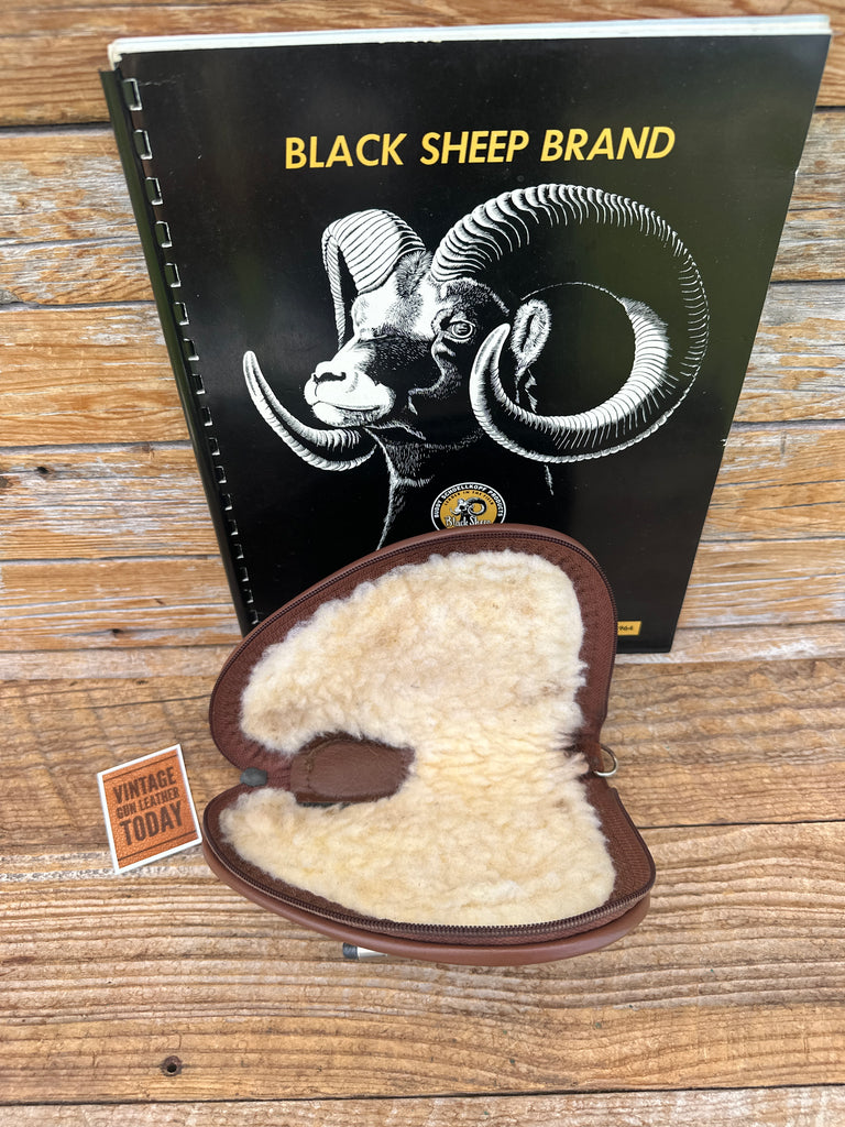 Vintage Black Sheep Brown Gun Rug Wool Padded For Small Pistol