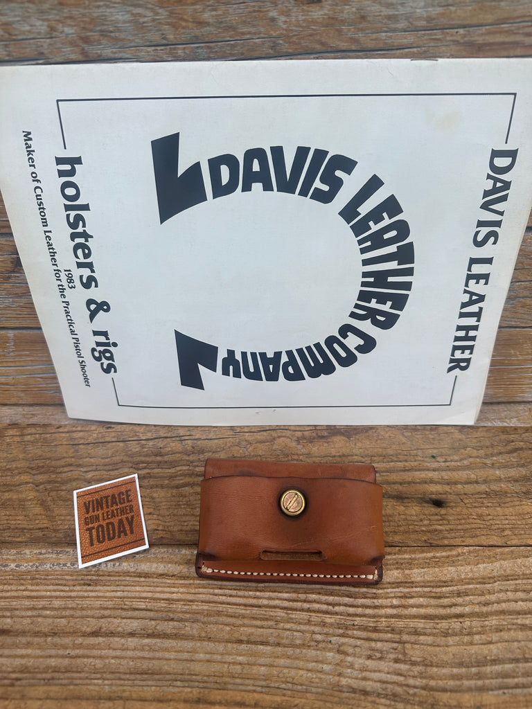 Vintage W.M. Davis Open Top Bwown Leather Double Speed Loader Holder