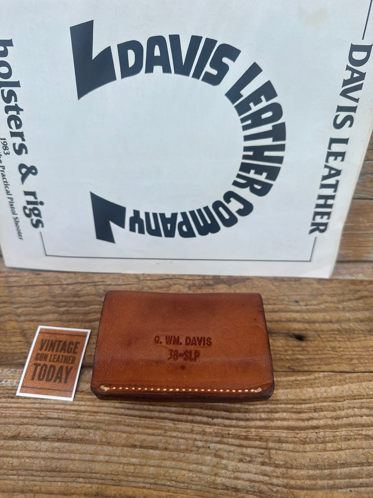 Vintage W.M. Davis Open Top Bwown Leather Double Speed Loader Holder