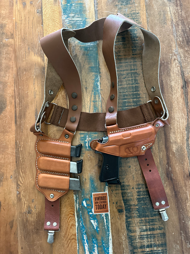 BEAUTIFUL Vintage 1989 Thad Rybka Leather Shoulder Holster For Walther PPK PPKs