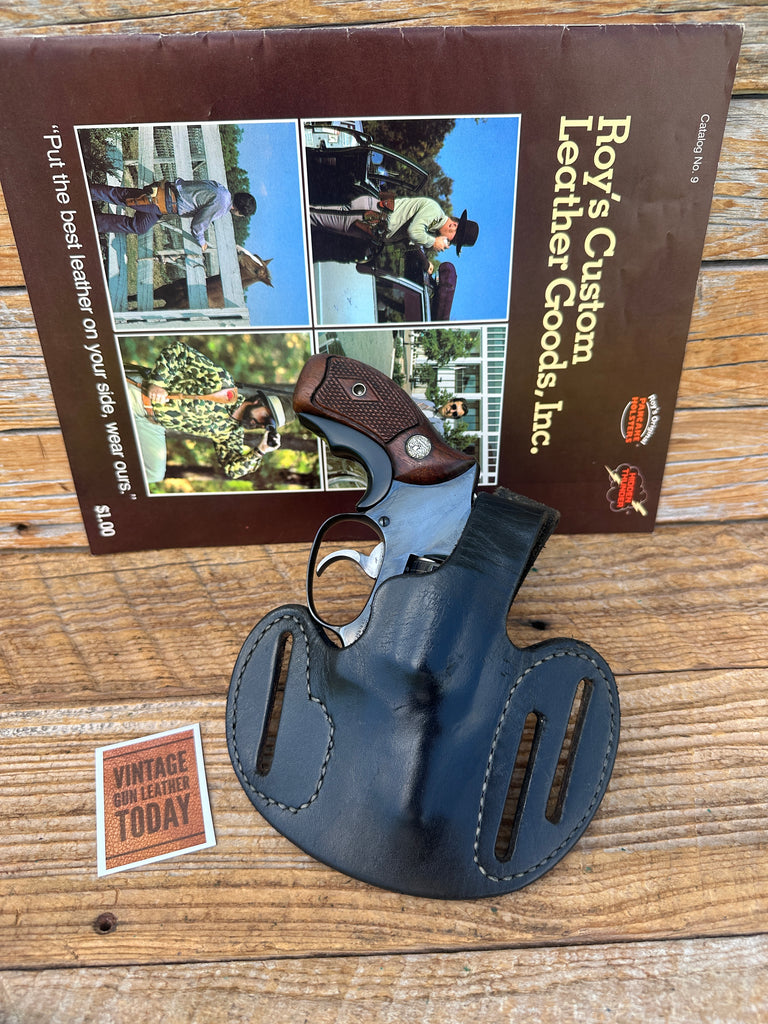 Vintage Roys Black Leather OWB Strong / Cross Holster For S&W 36 Chief Right