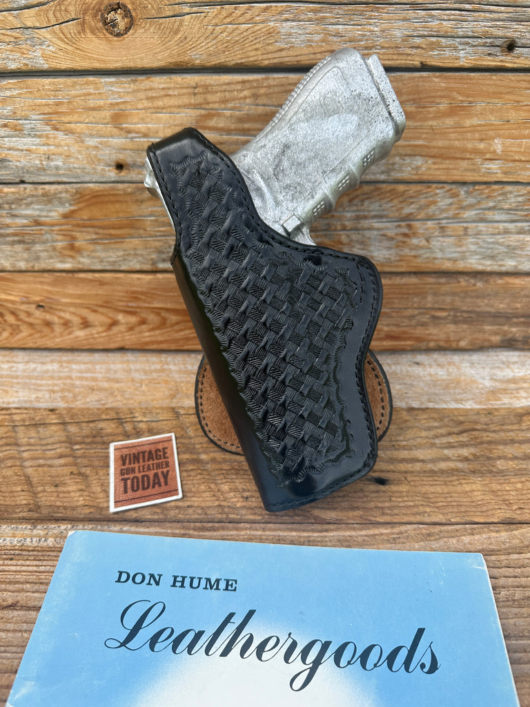 Vintage H720 41 Don Hume Black Leather Paddle Holster For GLOCK G20 G21 20 21