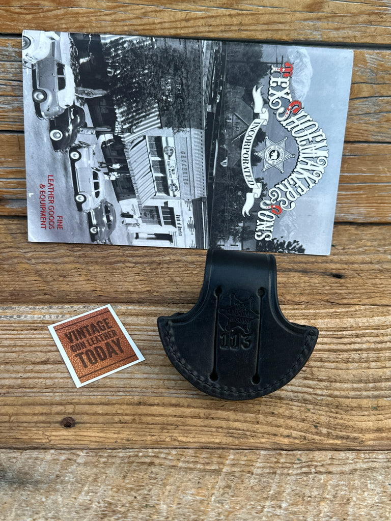 Tex Shoemaker Black Leather 113 Holder For Can of Smokeless Tobacco Dip Chew