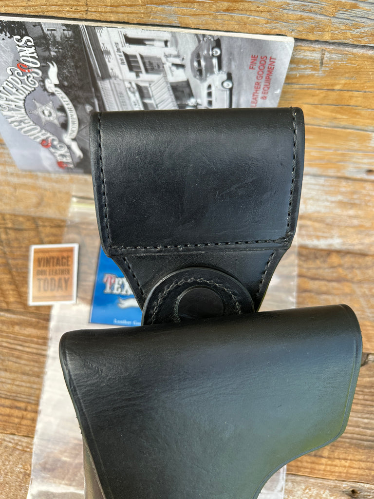 Vintage Tex Shoemaker Plain Black Leather Swivel Flap Holster For Colt 45 1911 5