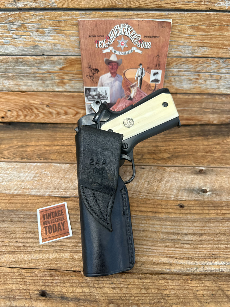 Tex Shoemaker 24A Black Leather OWB Holster For Colt 45 1911 Government Right