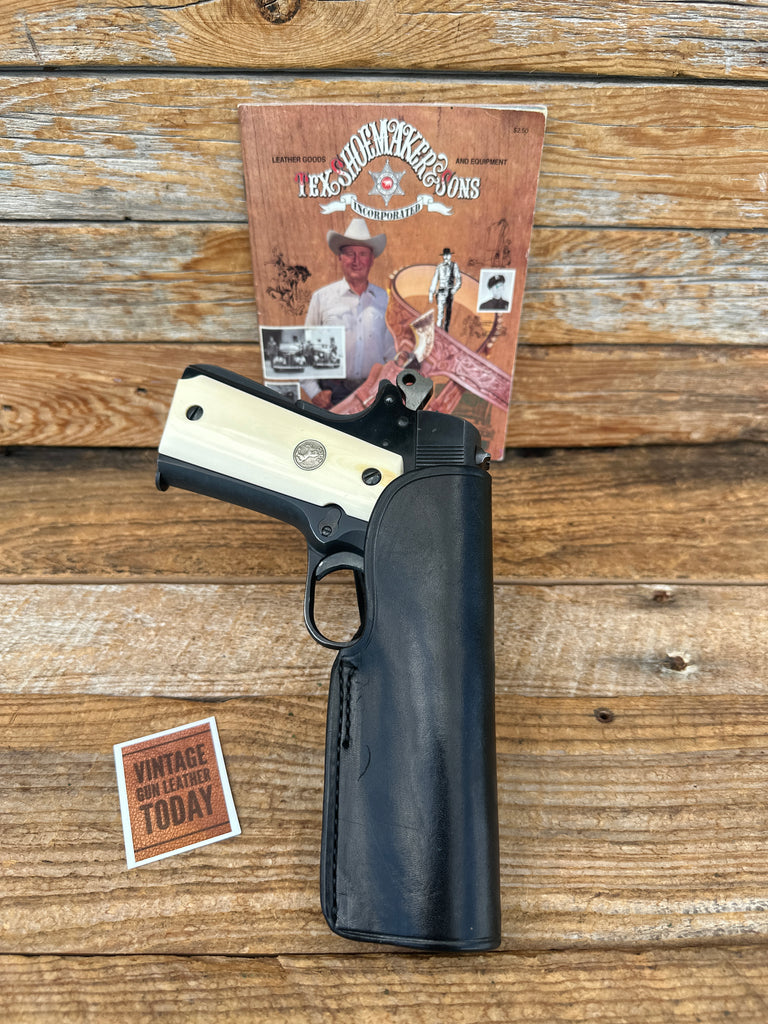 Tex Shoemaker 24A Black Leather OWB Holster For Colt 45 1911 Government Right