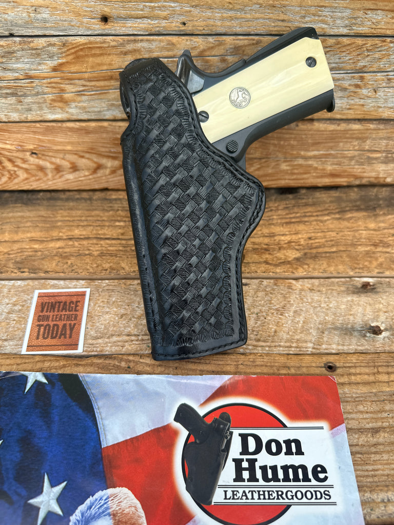 Don Hume H727 30 4 1/4 Black Basket Leather Holster For Colt 45 1911 Commander