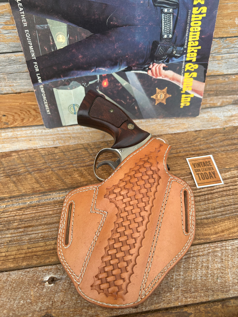 Vintage Tex Shoemaker 4PC Leather OWB Lined Holster For 4" K Frame  Revolver