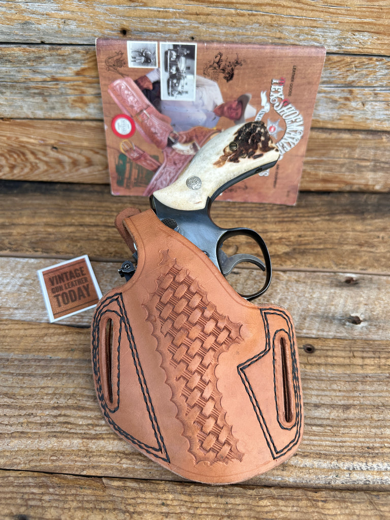 Tex Shoemaker Brown Leather OWB Holster For Frame Revolver S&W K 19 15 12 10