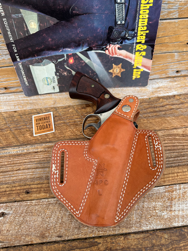 Tex Shoemaker Brown Basket Leather Holster For S&W K Ruger Speed Security Six