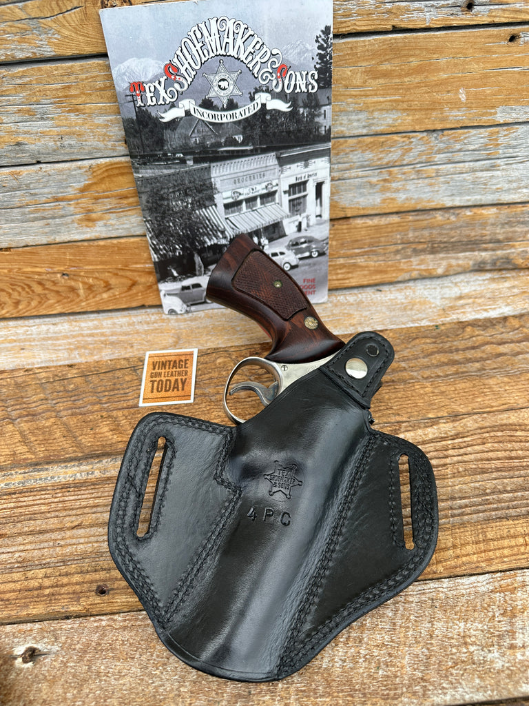 Tex Shoemaker Black Basket Leather Holster For S&W K Ruger Speed Security Six LD
