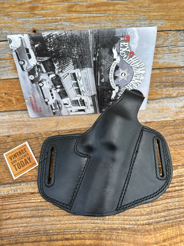 Tex Shoemaker Black Plain Leather Holster For S&W K Ruger Speed Security Six 3"