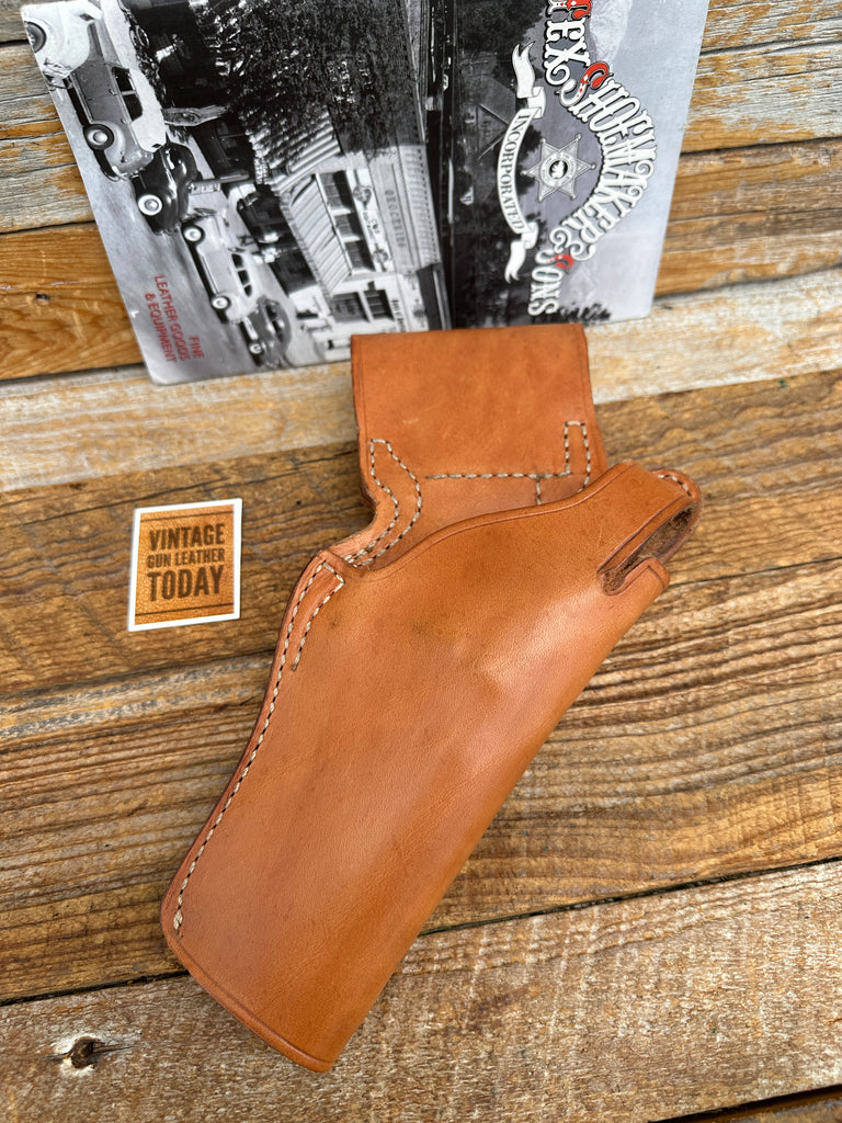 Tex Shoemaker Suede Plain Brown Leather 35K Border Holster For S&W 686 586 L 4"