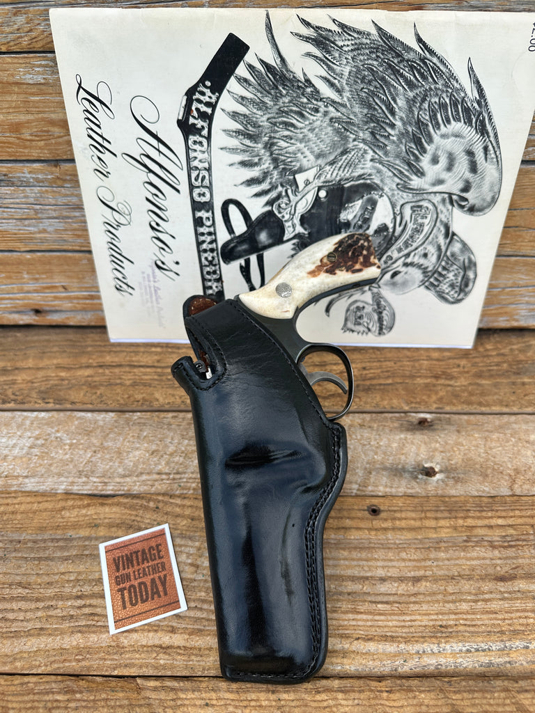 Alfonsos Plain Black Leather Lined BB Holster For S&W K Frame 4 Revolver 19 LEFT
