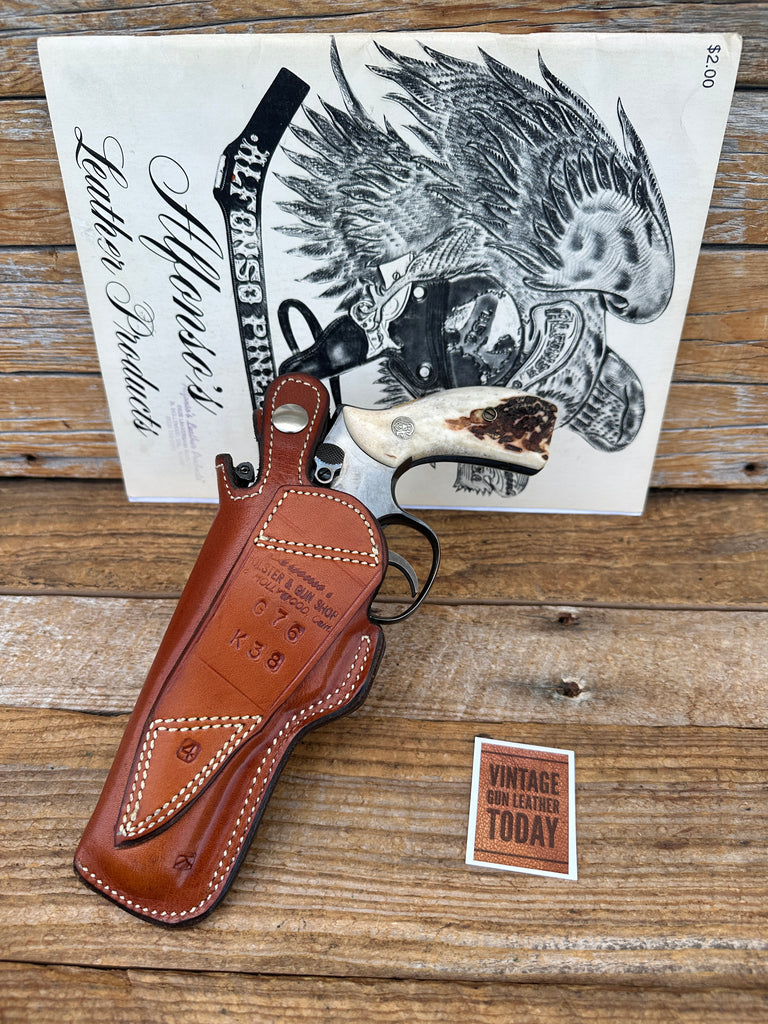 Alfonsos Brown Suede Lined CD Holster for S&W K Frame 4 Medium Revolver 12 15 19