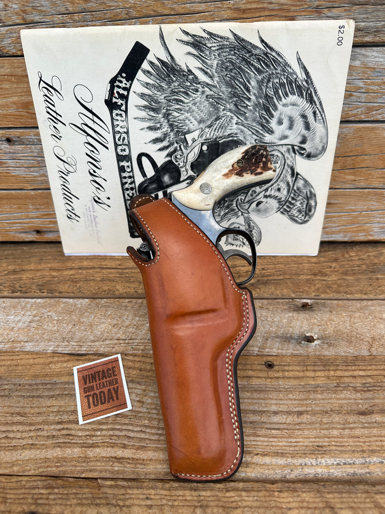Alfonsos Brown Suede Lined Holster for S&W K Frame 4" Medium Revolver 12 15 19