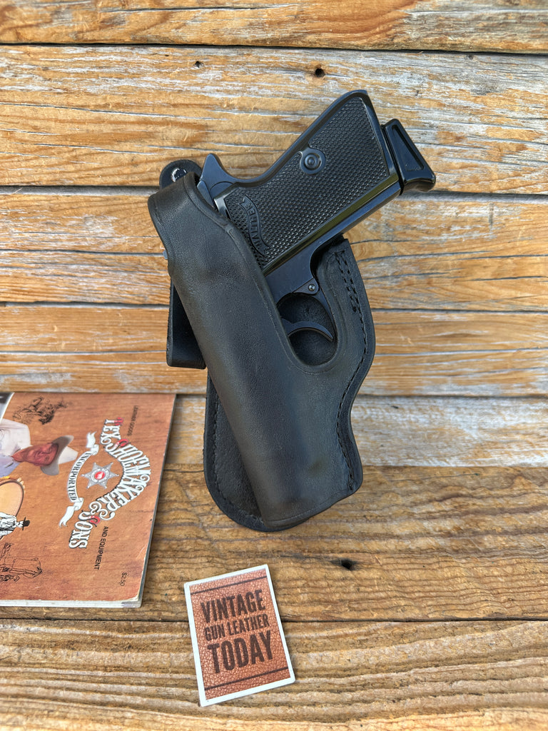 Tex Shoemaker Plain Black Leather Paddle Holster For Walther PPK/S LEFT PPK,