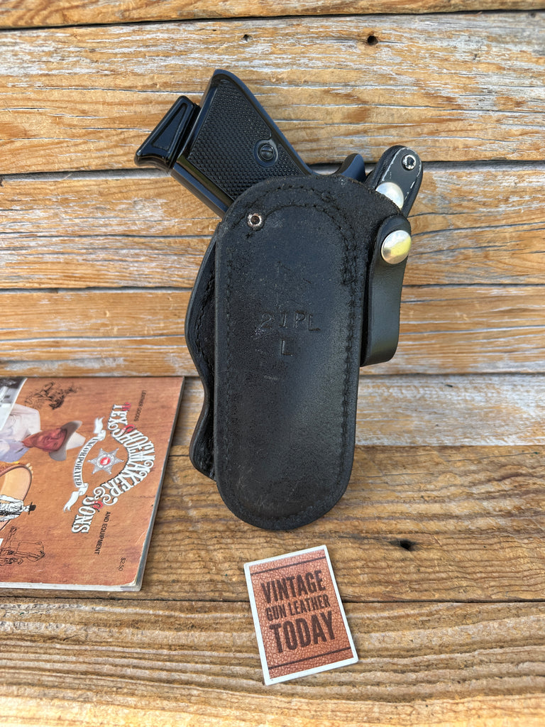 Tex Shoemaker Plain Black Leather Paddle Holster For Walther PPK/S LEFT PPK,