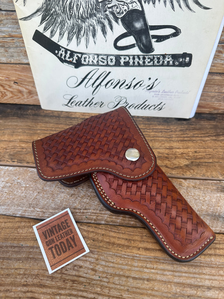 Vintage Alfonsos Brown Basketweave Suede Lined Flap Holster For Walther PPK