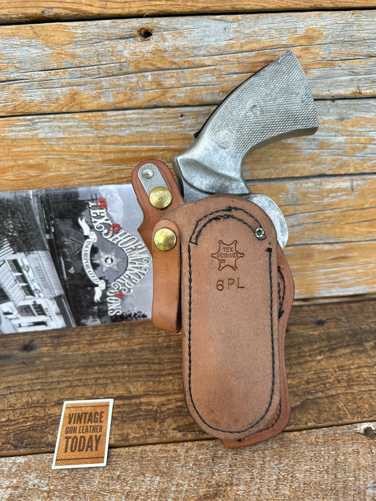 Vintage Tex Shoemaker Floral Carved Paddle Holster For Colt MK III .357 Trooper