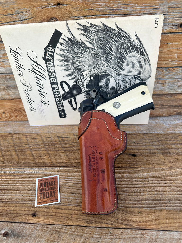 Vintage Alfonsos Brown Leather Lined IWB Holster for Colt Government 45 1911