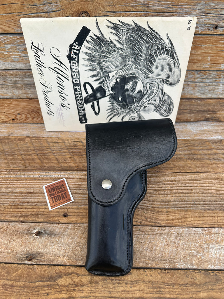 Alfonso's Plain Black Suede Lined Flap Holster For S&W Model 59 39 Round Trigger