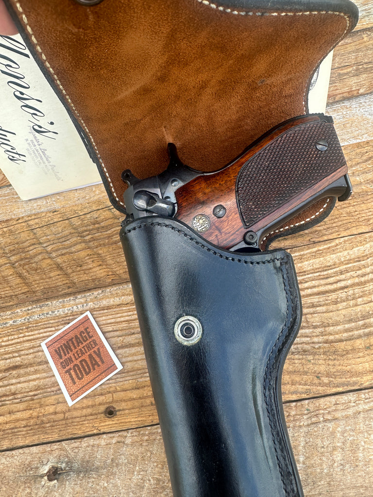 Alfonso's Plain Black Suede Lined Flap Holster For S&W Model 59 39 Round Trigger