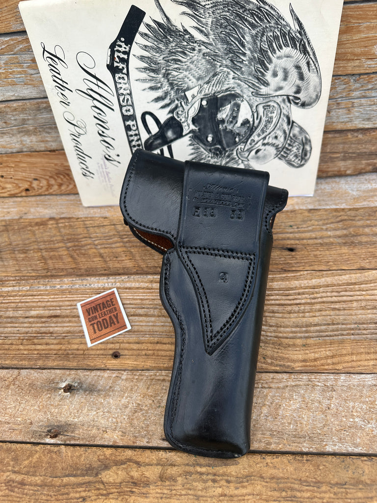 Alfonso's Plain Black Suede Lined Flap Holster For S&W Model 59 39 Round Trigger