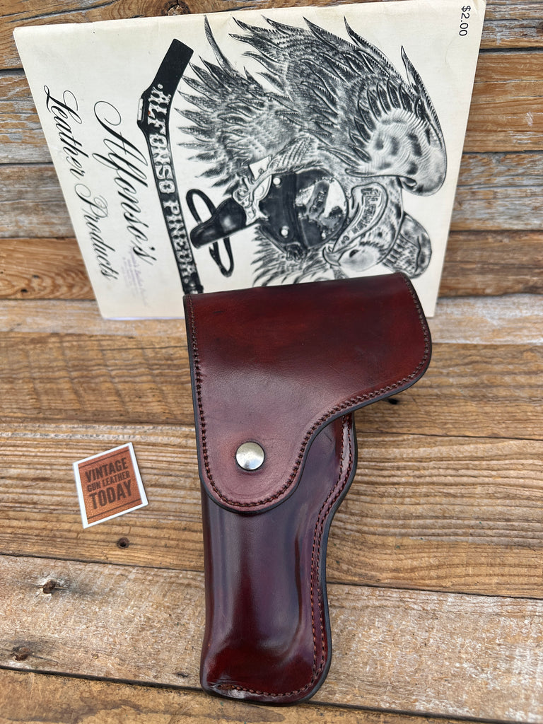 Alfonsos Plain Cordovan Suede Lined Flap Holster For S&W Mod 59 39 Round Trigger