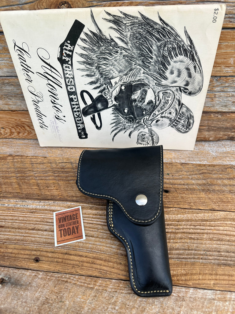 Vintage Alfonsos Brown Plain Leather Suede Lined Flap Holster For Walther PPK
