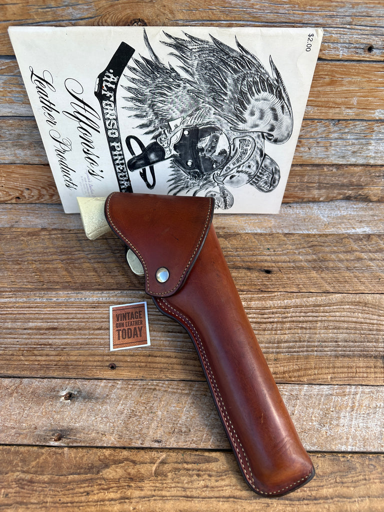 Vintage Alfonsos Brown Leather Suede Lined Holster for Ruger Blackhawk 7.5"