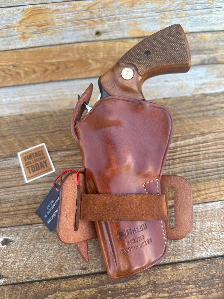 GALCO Brown Leather Wheelgunner Ambidextrous OWB Holster For K L 686 Colt