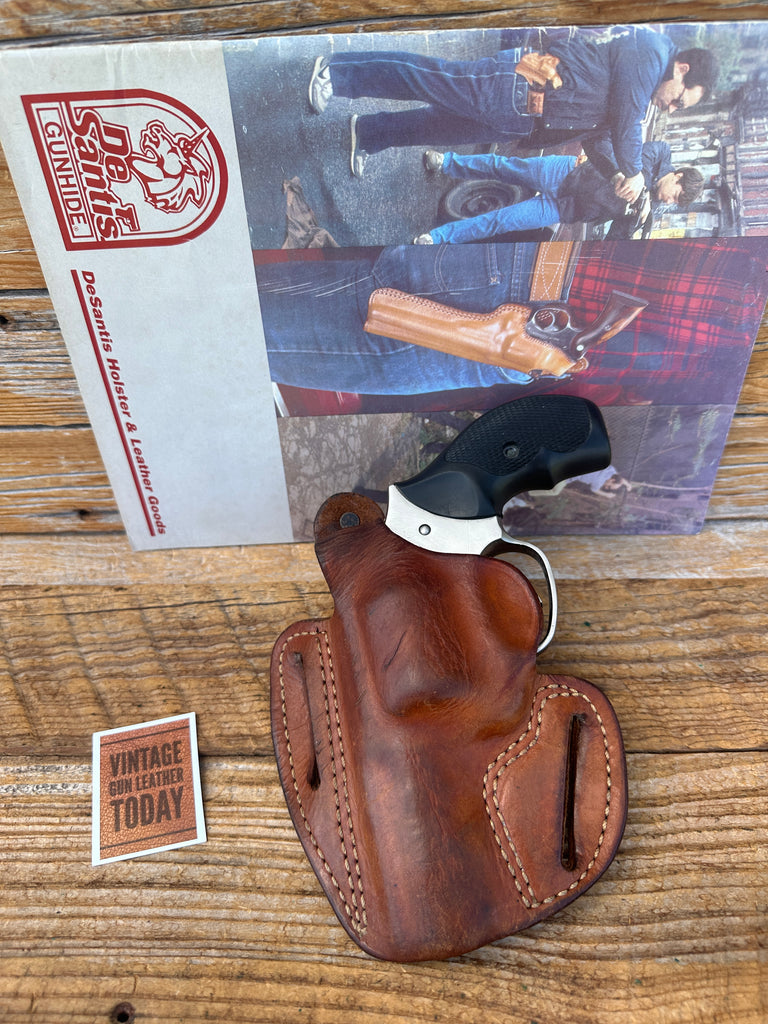 Vintage Desantis Brown Leather OWB Holster For Ruger SP101 3" Revolver LEFT