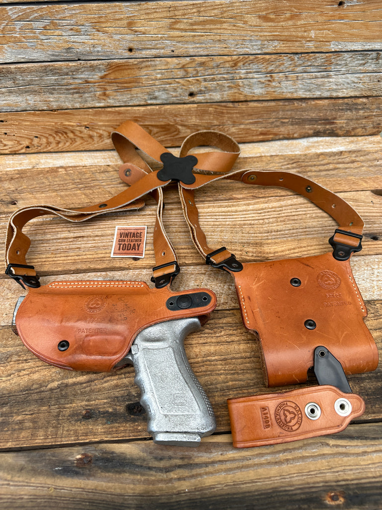 GALO Miami Classic Brown Leather Shoulder Holster For GLOCK 17 22 31 19 23 32