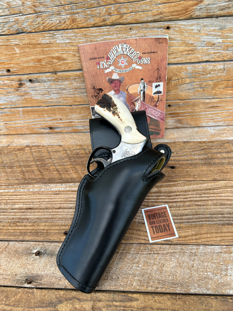 Tex Shoemaker Suede Lined  Plain Black Leather 35K Border Holster For 4 S&W  K 1