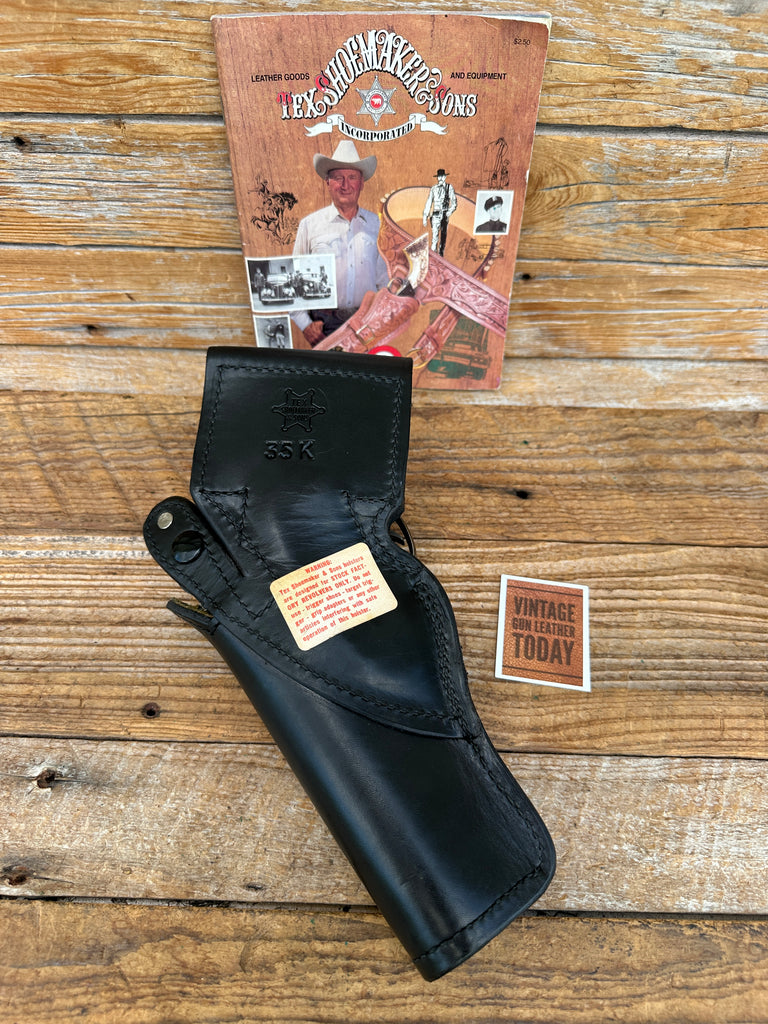 Tex Shoemaker Suede Lined  Plain Black Leather 35K Border Holster For 4 S&W  K 1