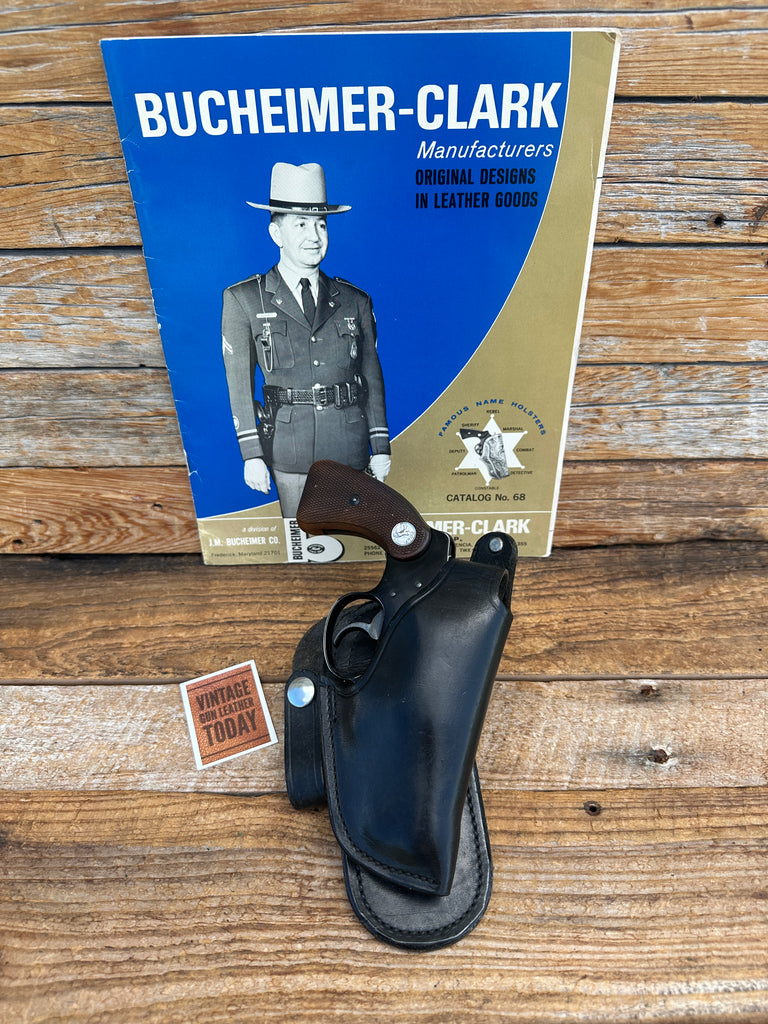 Vintage Bucheimer Black Leather Paddle Holster For Colt Cobra Detective D Frame
