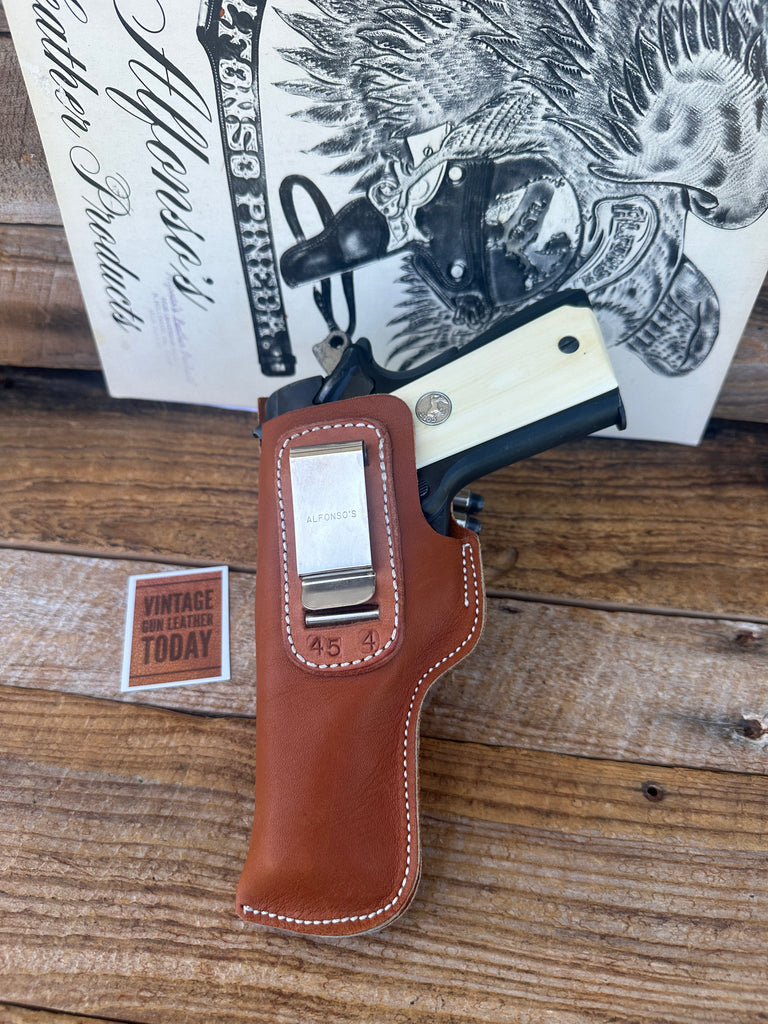 Vintage Alfonsos Brown Leather IWB Holster for Colt 1911 Commander Left #02